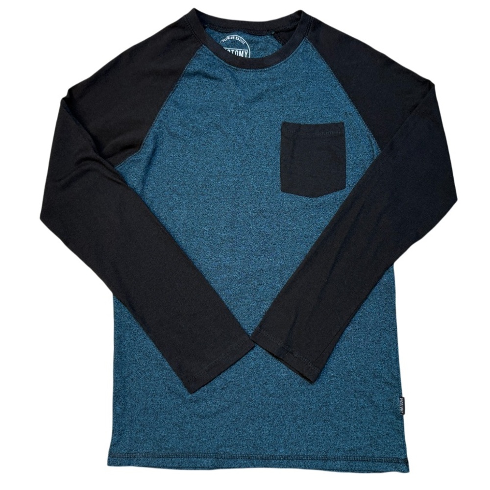 Dikotomy Blue and Black Raglan Long Sleeve Shirt Men’s Size Small